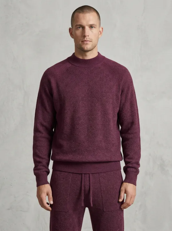 Textured-Knit Men's Knit Sweater Tracksuit Set