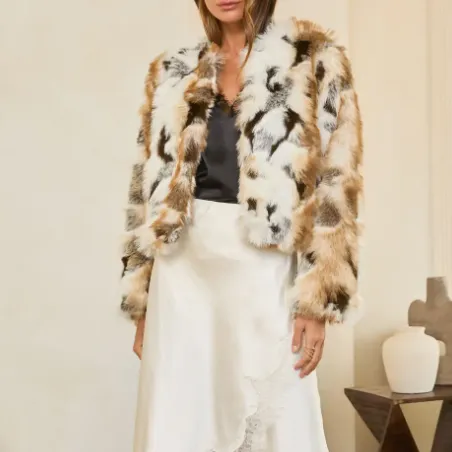 Textured Faux Fur Jacket