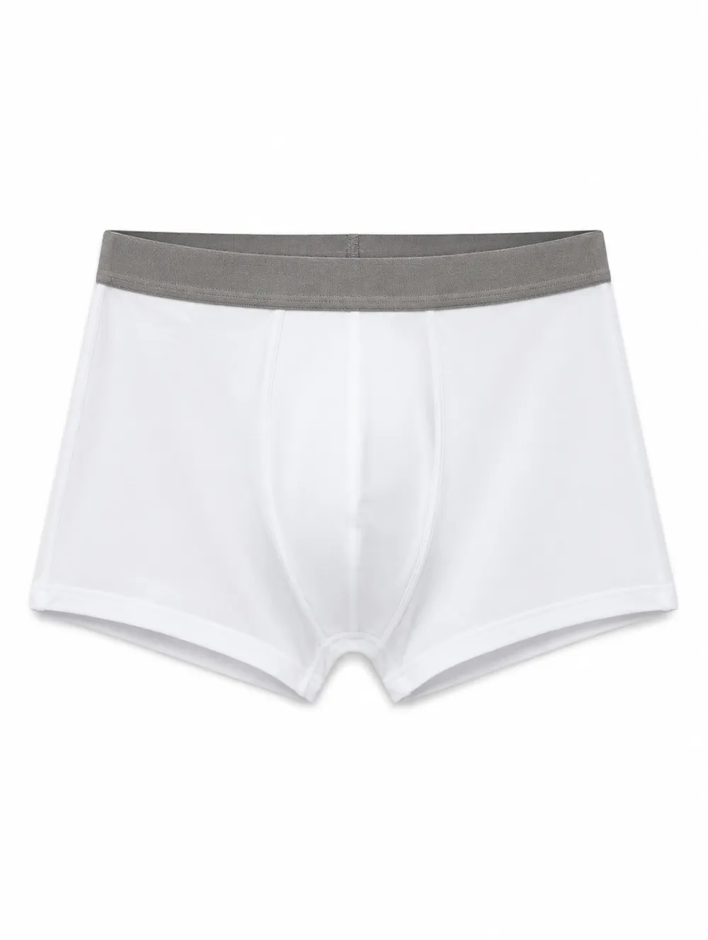 Men's Minimalist White Grey Waistband Printed Boxer Briefs