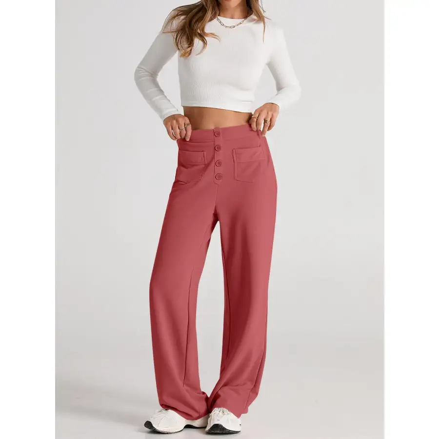 Chic High Waist Wide Leg Pants