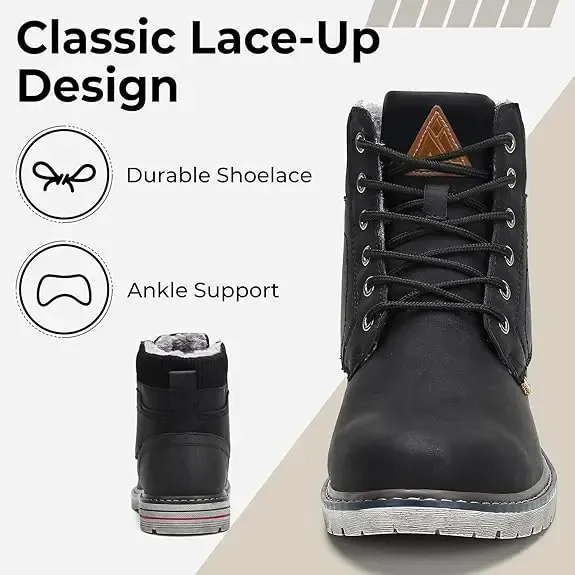 Mishansha Men's Women's Waterproof Snow Boots Winter Trekking Hiking Boots with Warm Fur Lining, Anti-Slip Sole, Insulated Outdoor Cold Weather Booties