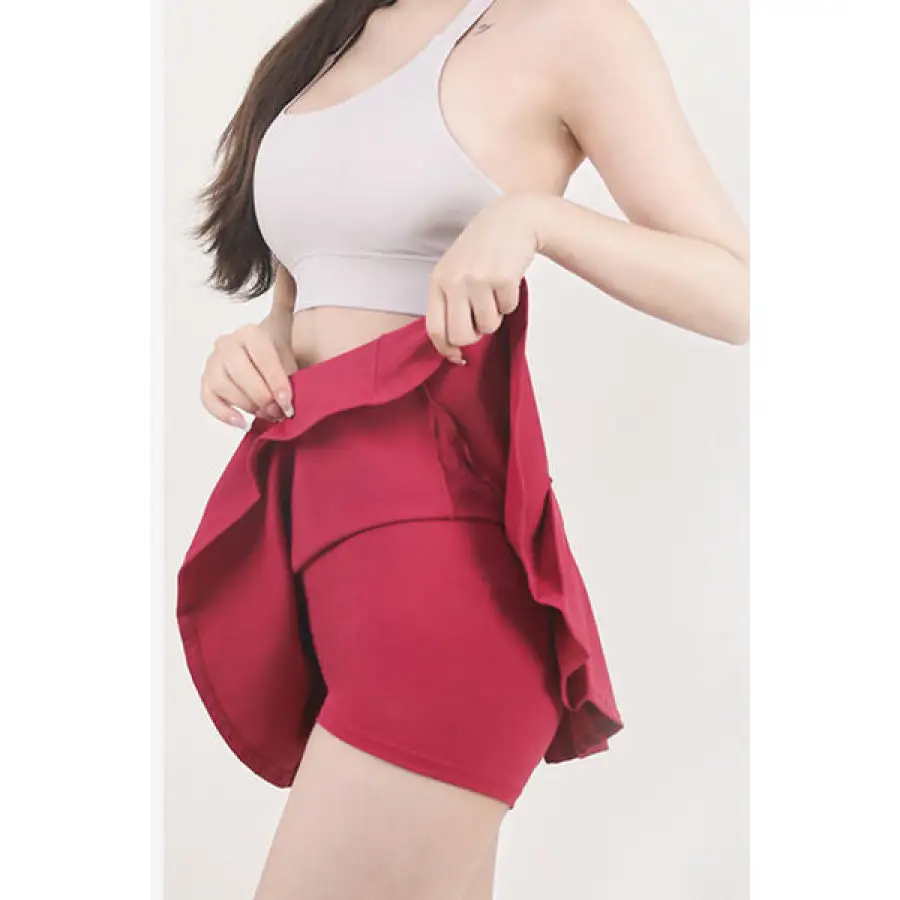 High Waist Pleated Active Skirt