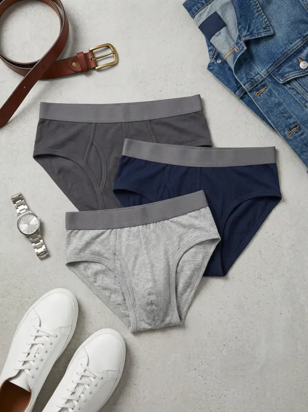 Men's Color Minimalist Cotton Printed Briefs