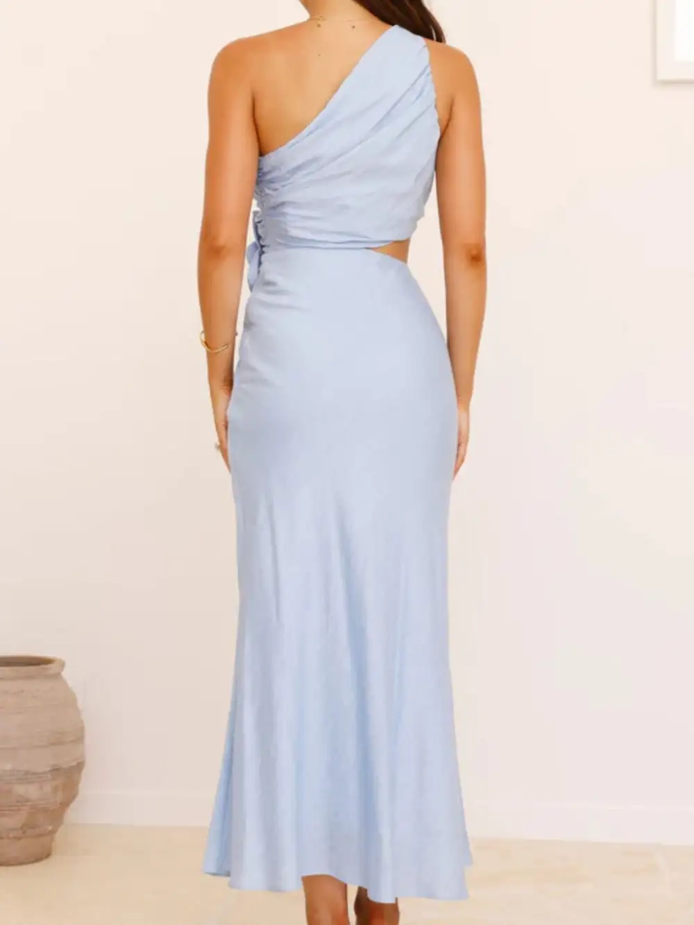 One-Shoulder Floral Casual Dress