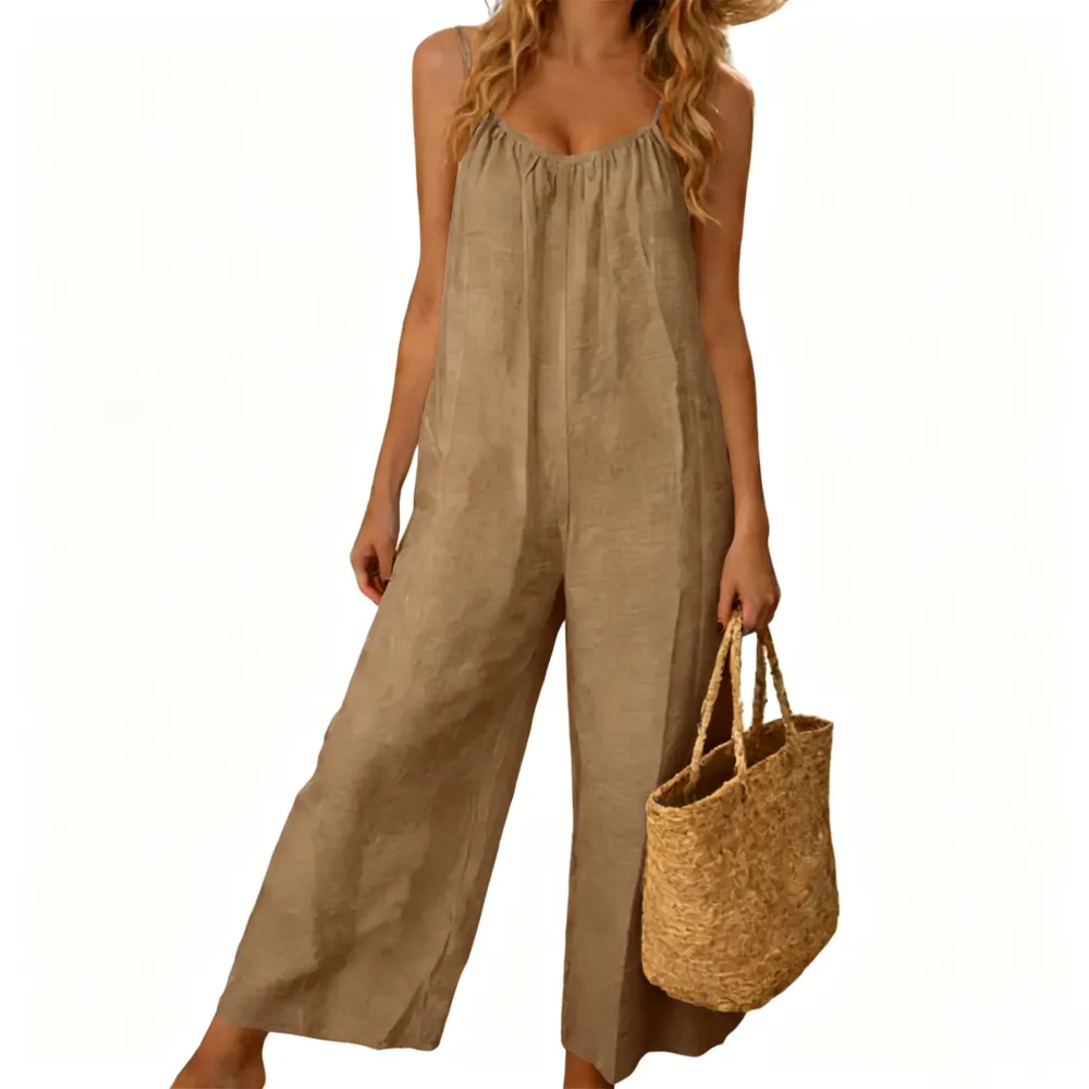 🔥Hot Sale💥-Women's Backless Spaghetti-Strap Jumpsuit🔥 (Sizes XS–5XL)