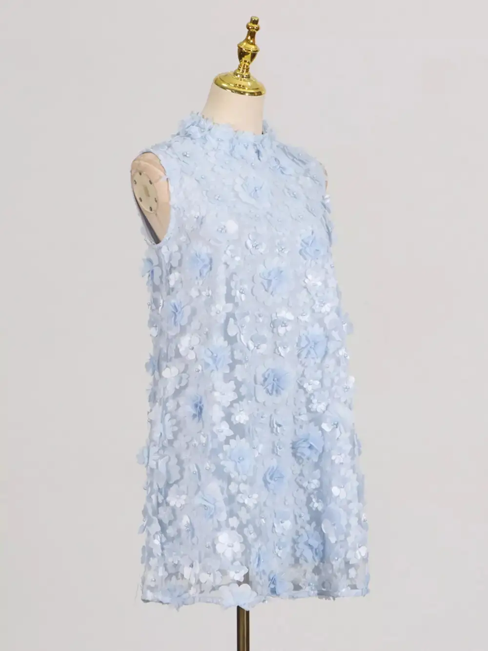 Floral High Neck Sleeveless Mini Dress