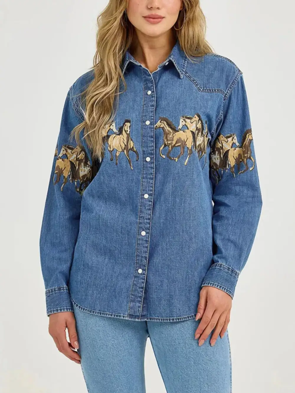 Horse Print Long Sleeve Shirt