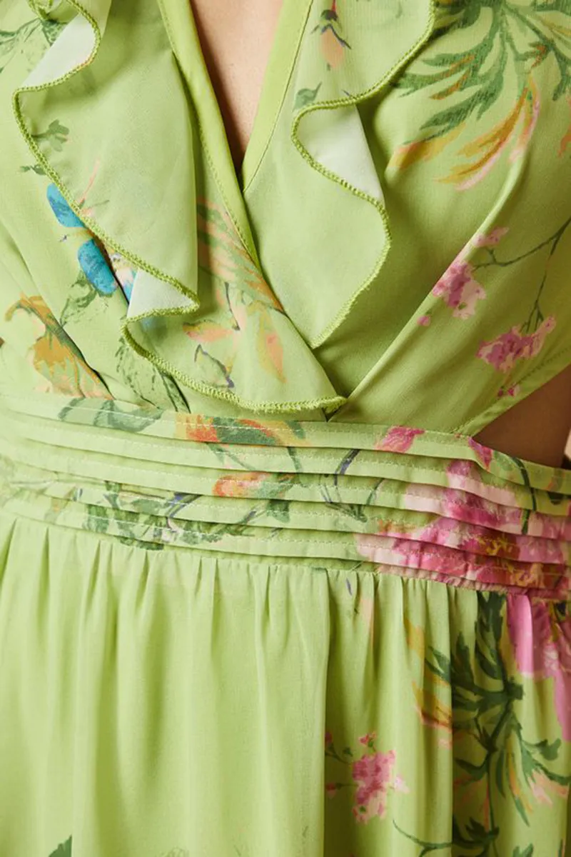 Casual Style Green Long Sleeve Dress