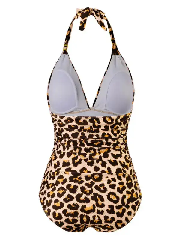 Modest Halter Backless One Piece Swimsuit