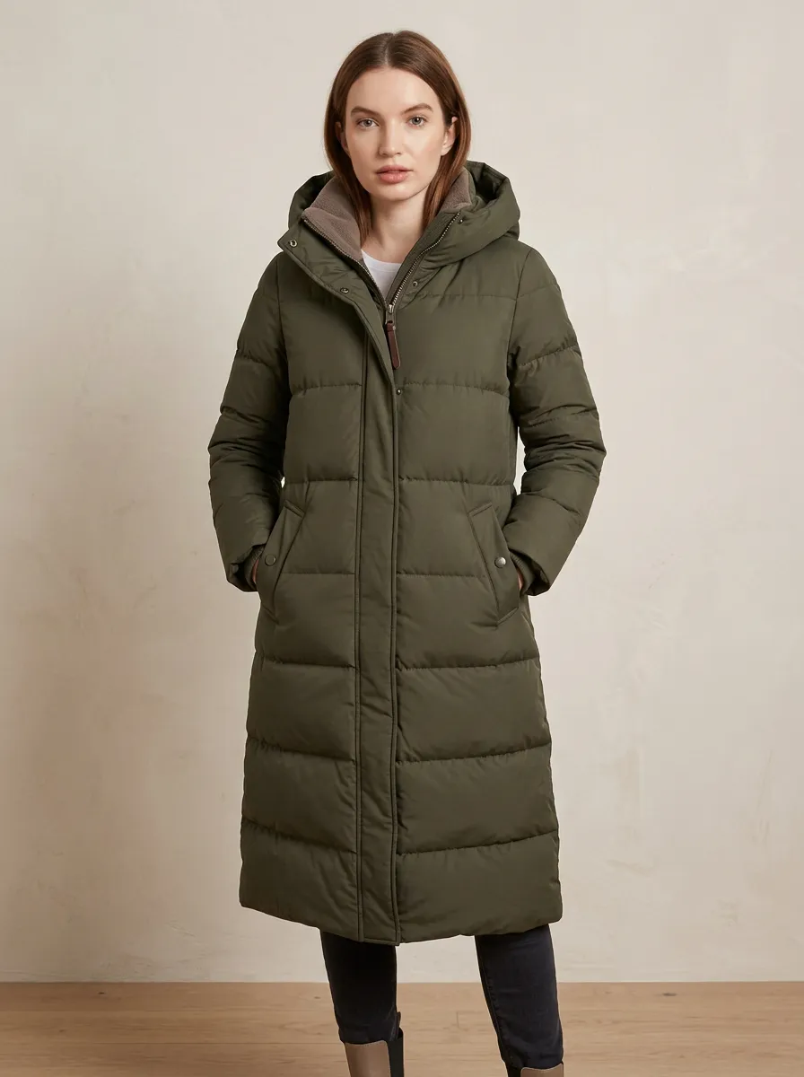 Effortless Padded Long Hooded Coat