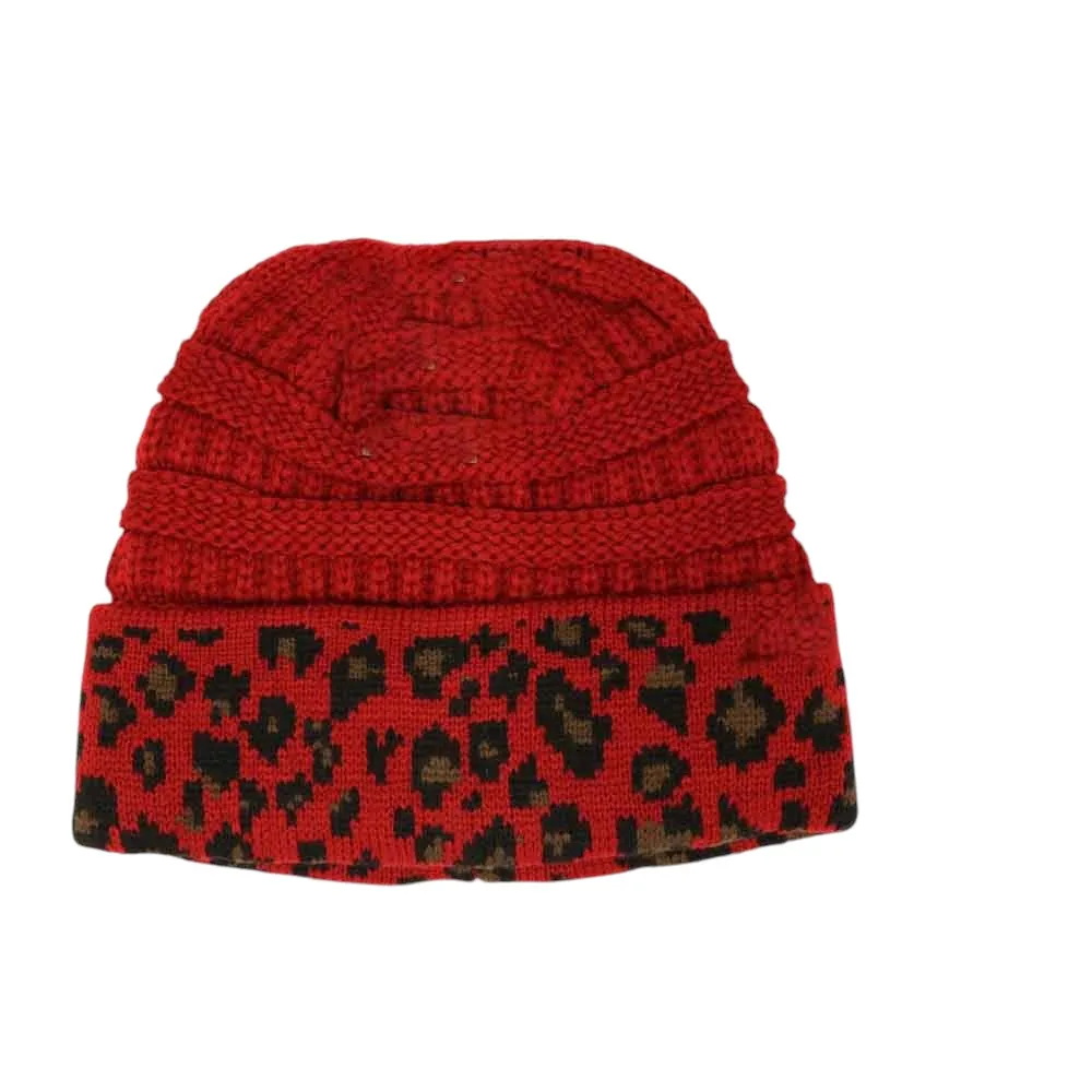 Leopard Print Matching Beanie