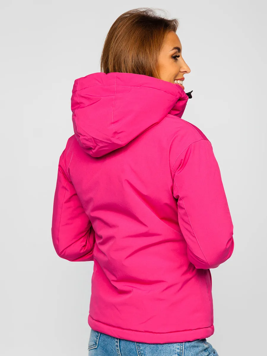 Pink women's winter ski jacket