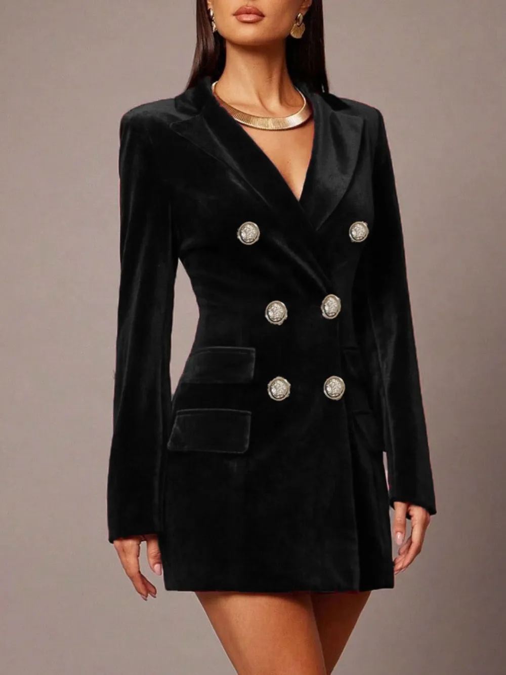 Structured Shape Velvet Dress