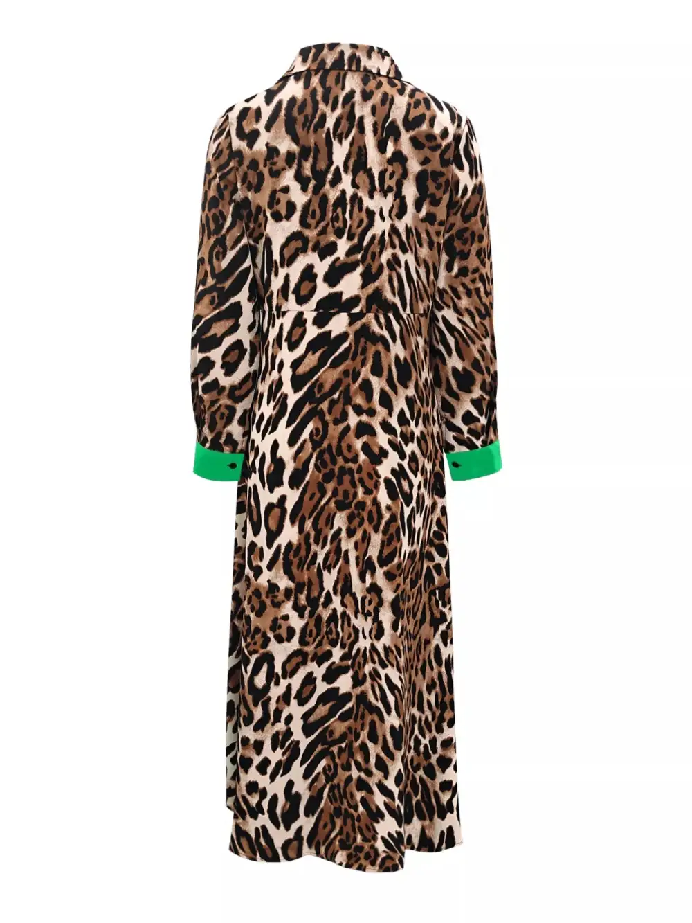 Long Sleeve Printed Colorblock Maxi Dress