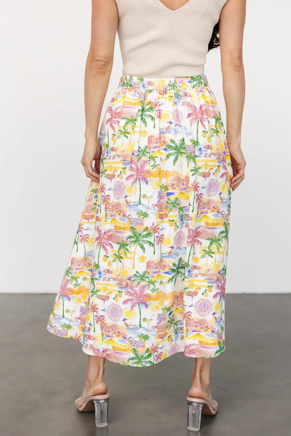 Gentle Temperament High-Waisted Floral Skirt