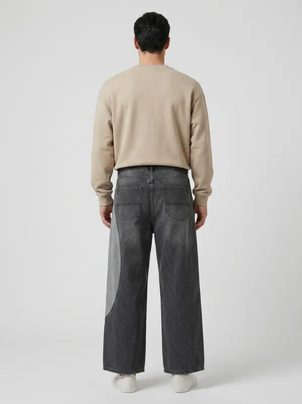 Men's Washed Wide Leg Jeans