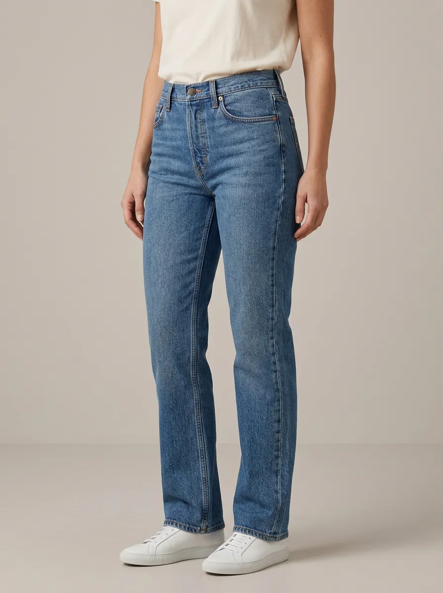 Core-Wardrobe Straight-Leg Denim Jeans