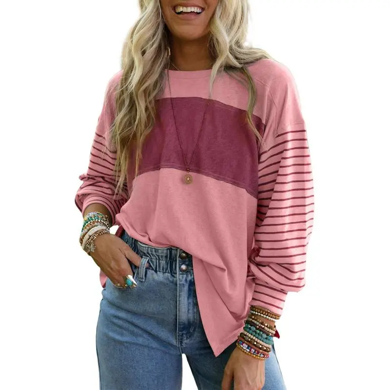 Womens Casual Color Block Shirts