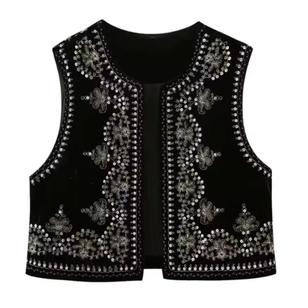 Embroidered Casual Sleeveless Vest