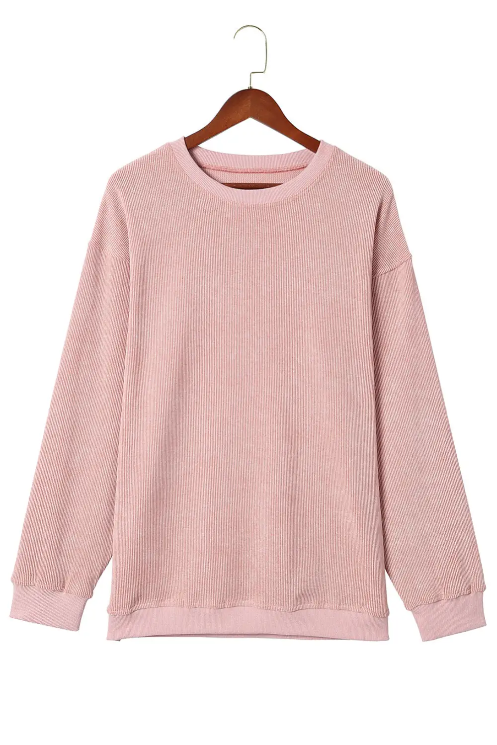 Ribbed Round Neck Sweatshirt