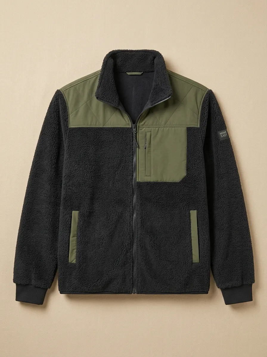 Patchwork Sherpa Fleece Jacket