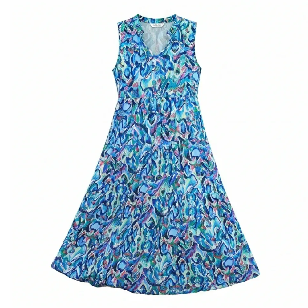 Tiered Floral Boho Midi Dress