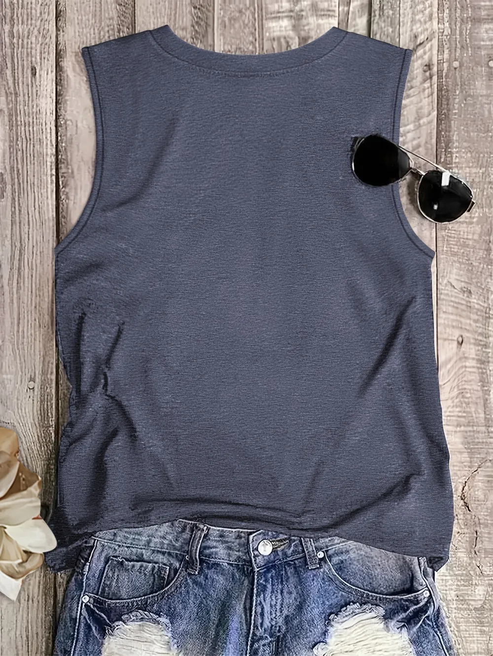 Vintage Purple Wildflower Print Tank Top