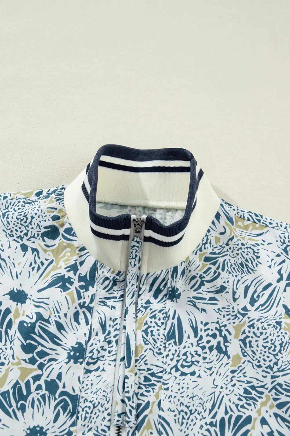 Floral Striped Short Sleeve Mini Dress