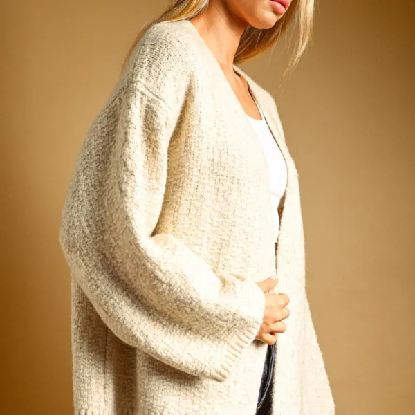 Relaxed Open Front Cardigan
