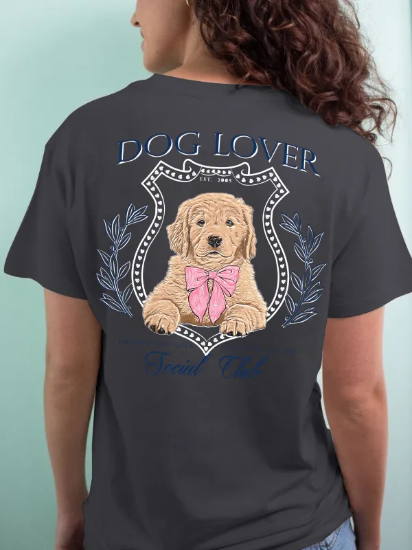 Dog Lover Crew Neck Short Sleeve Tee