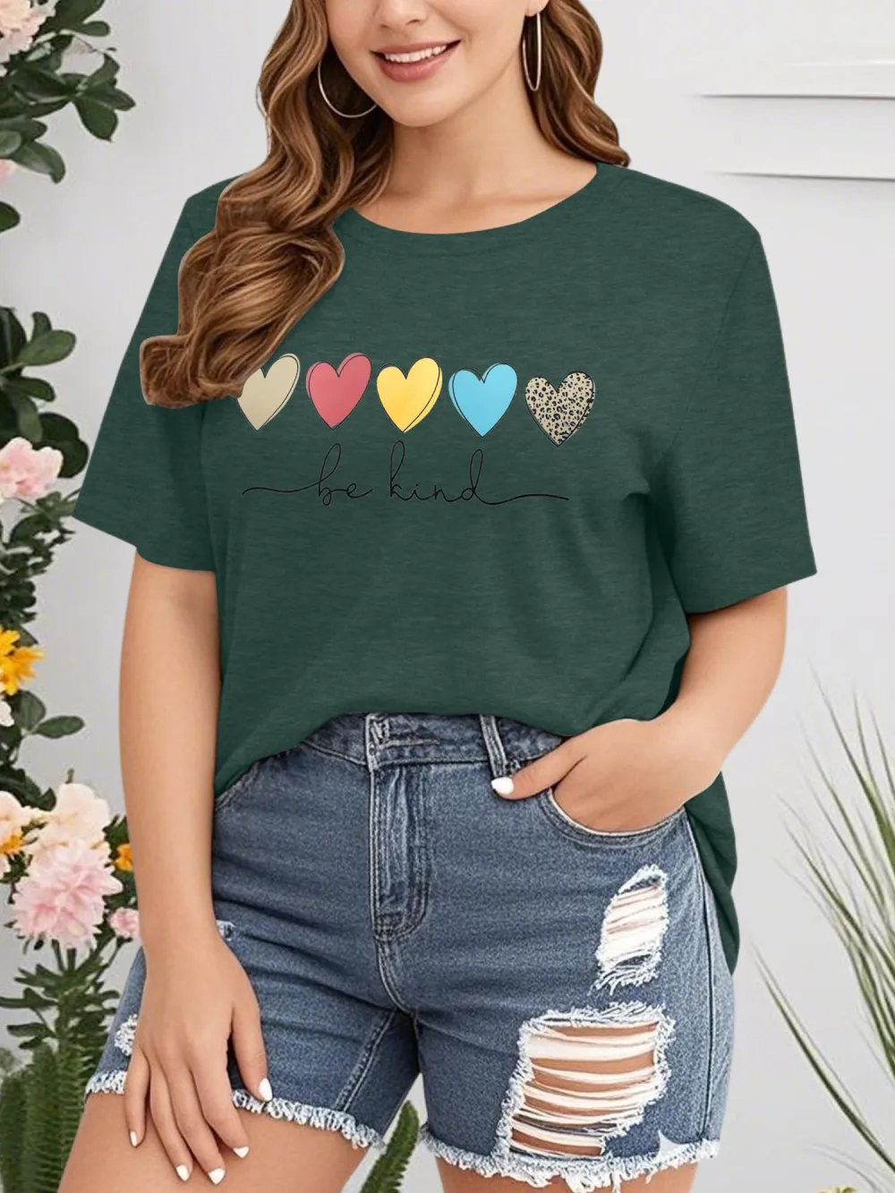 Love Print Green T-shirt