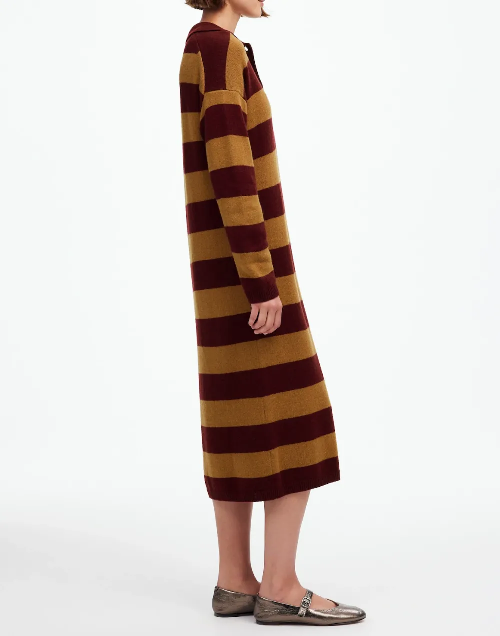 Relaxed Sweater Dress In Stripe