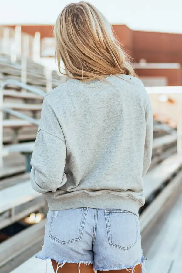 Sequin Accent Graphic Sweatshirt