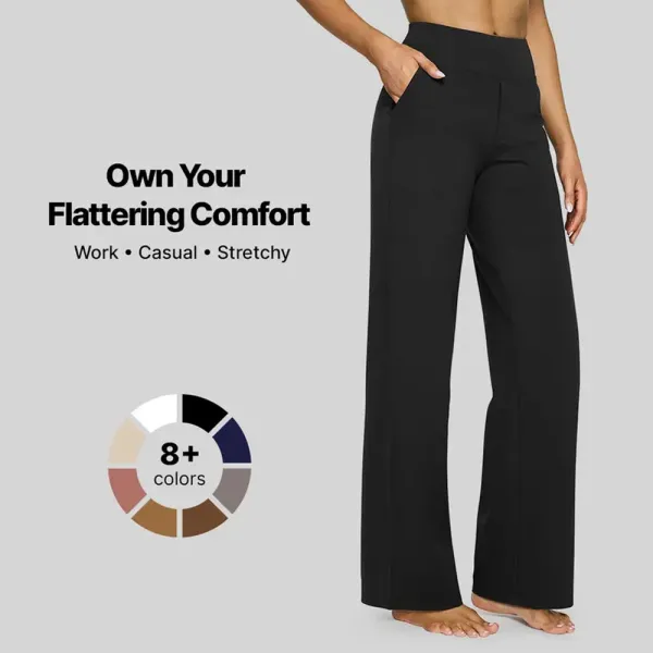 🔥 Women's High-Waist Wide Leg Pants | Loose Business Casual & Yoga Trousers
