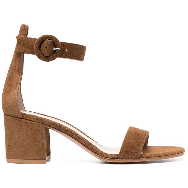 Aurielle Suede Back Strap Chunky Heels