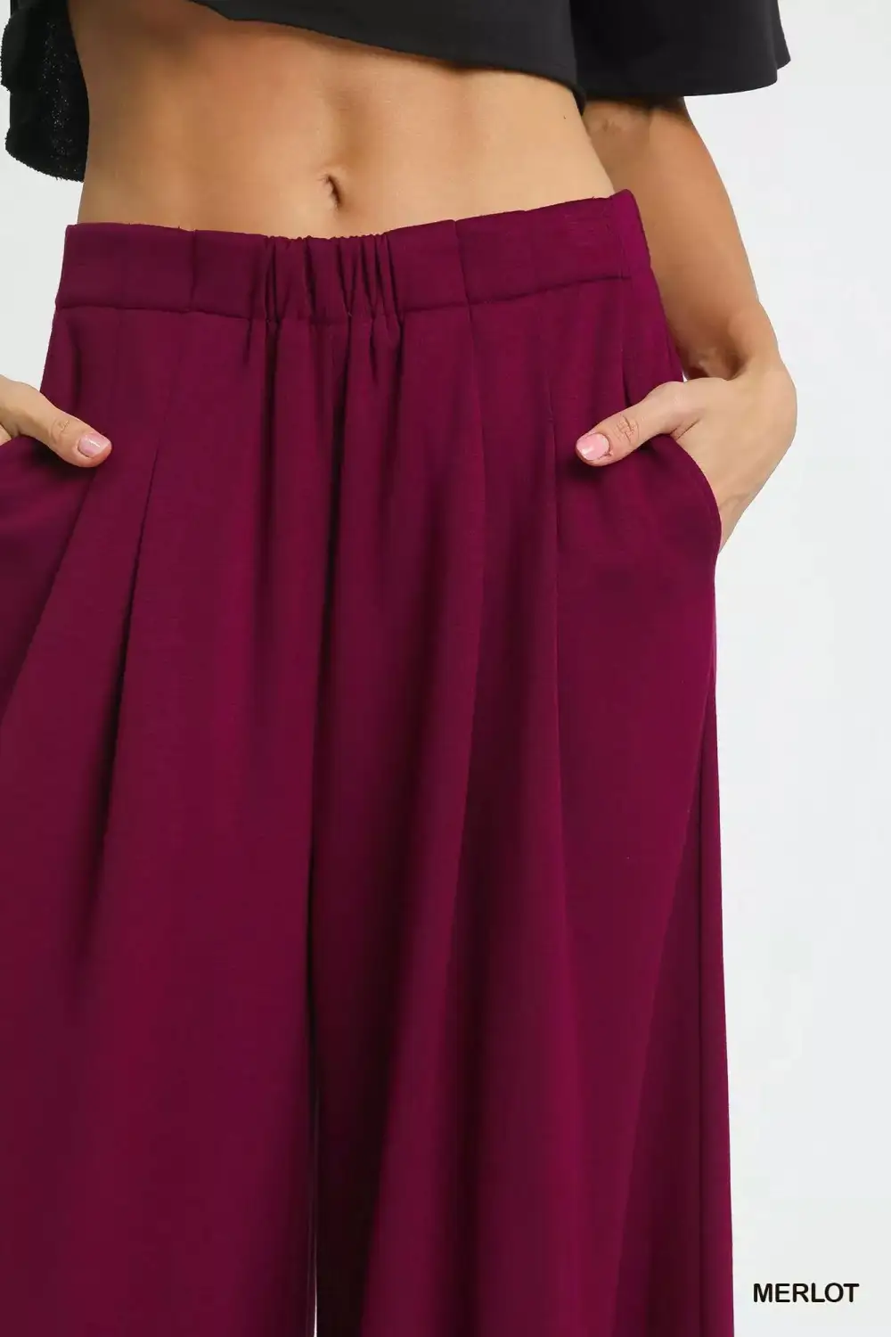 Relaxed Wide Leg Pants With Pocket