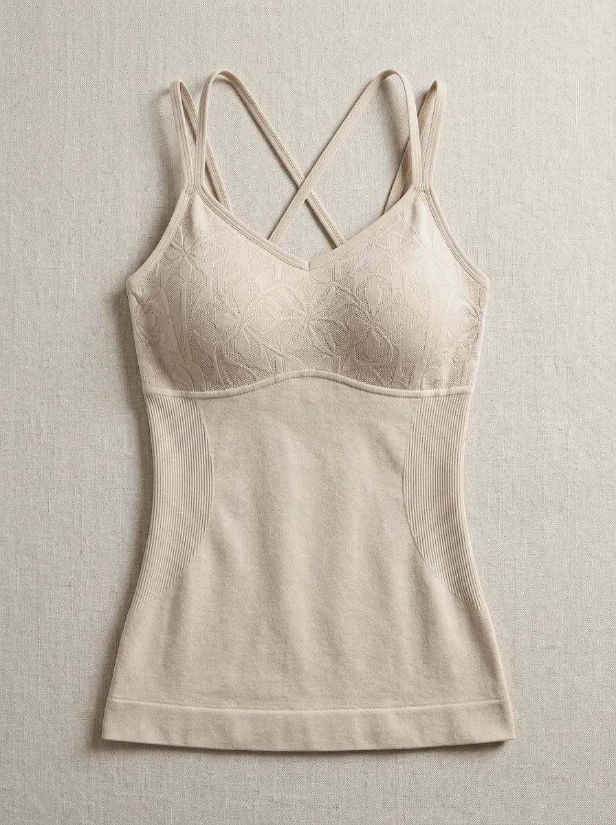 Women's Yoga Fitness Floral Embossed Printed Tank Top