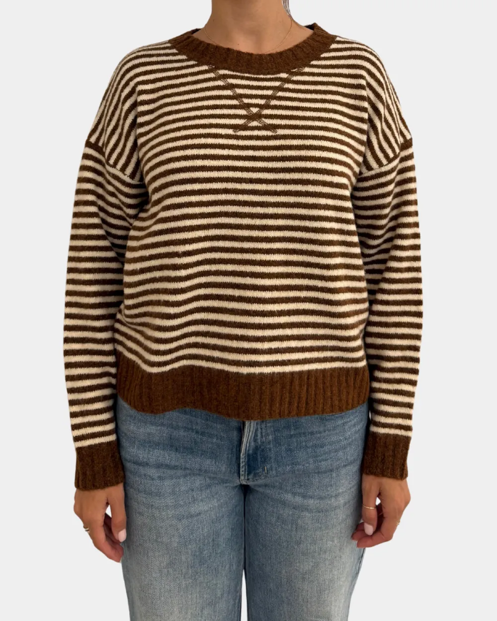 Crisscross Stitch Stripe Sweater