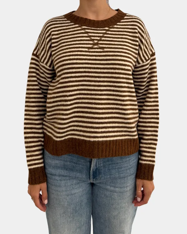 Crisscross Stitch Stripe Sweater