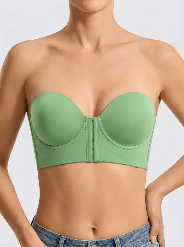Women's Multi-Clasp Front-Closure Bustier Bra