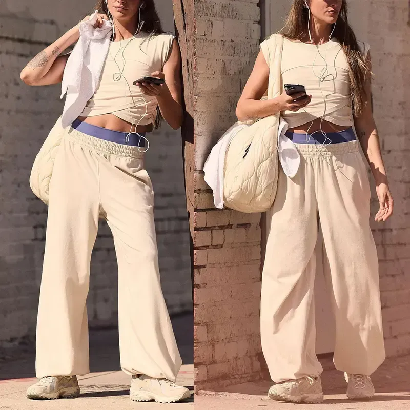 Women's Casual Short-Sleeve T-Shirt and Sweatpants Tracksuit