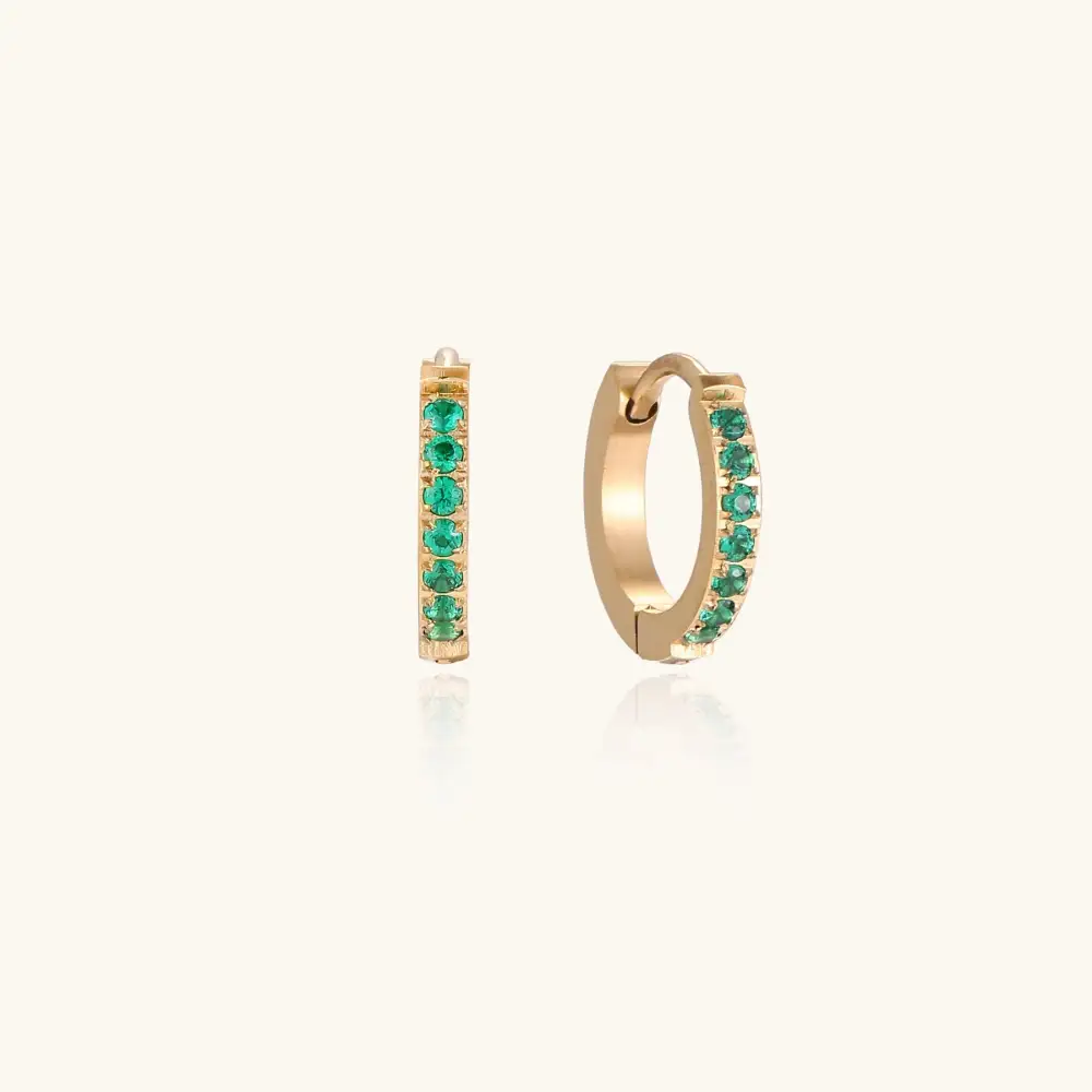 Emerald Energy Huggies Earrings