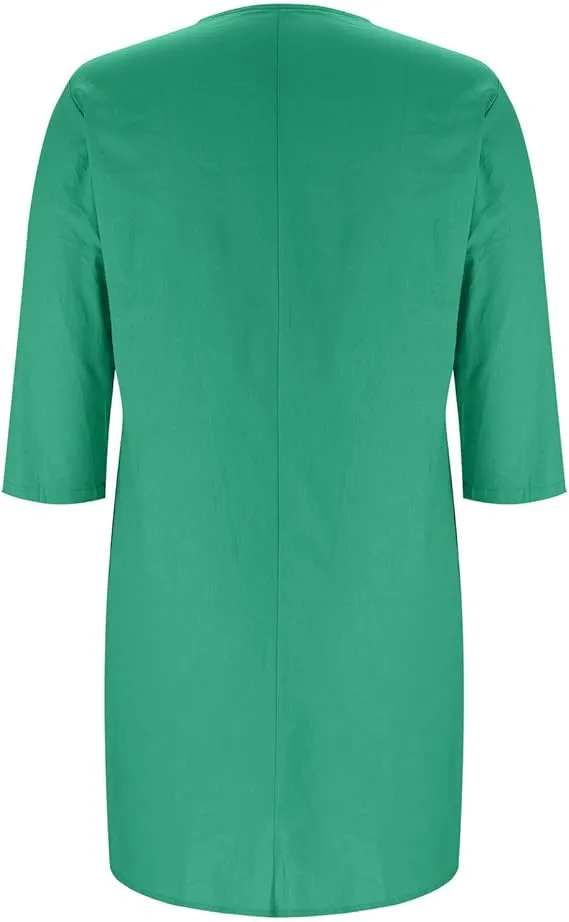 11 PACK Women'S Solid Color Casual Cotton And Linen Dress