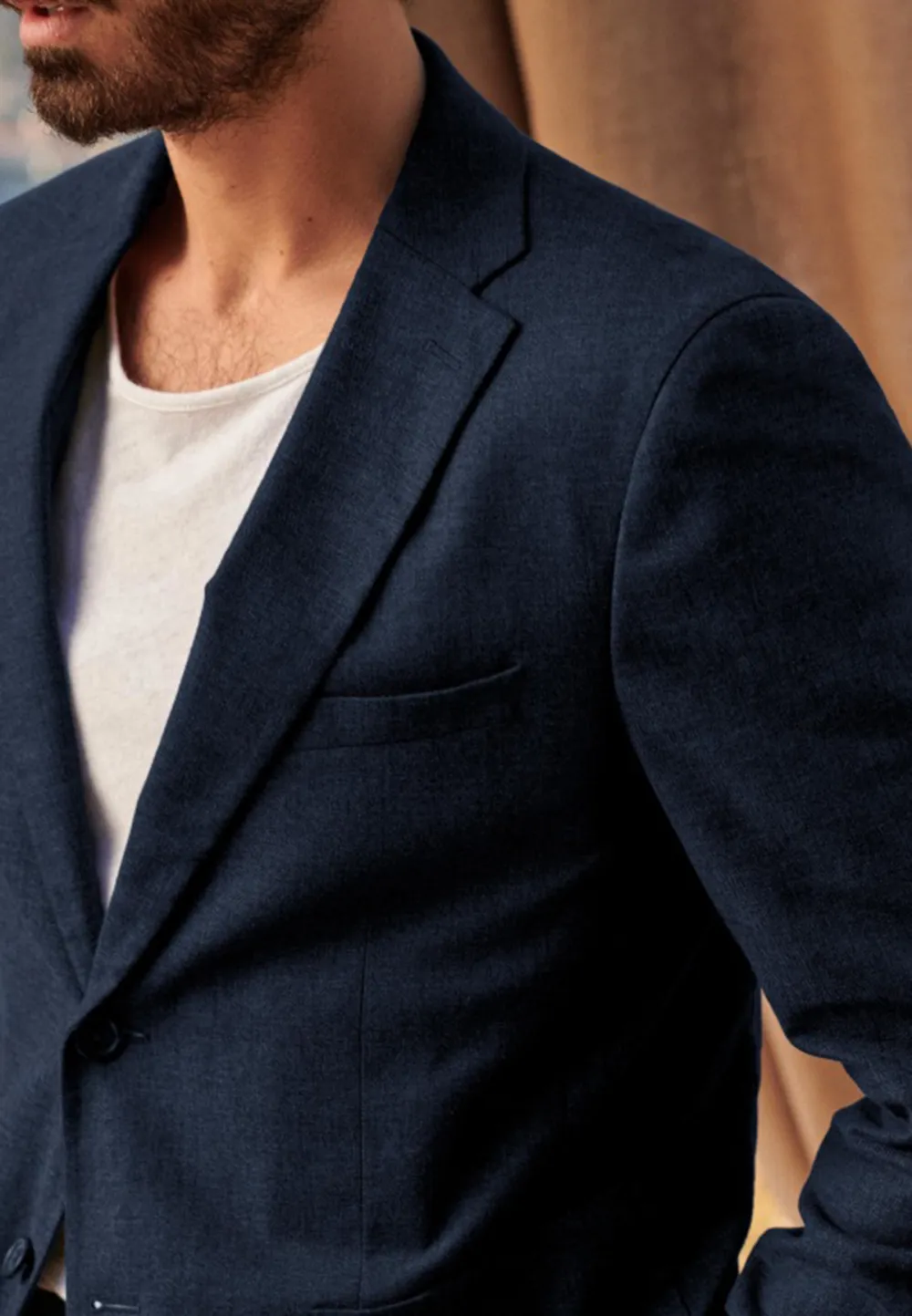 Slight Stretch Jacket-Navy