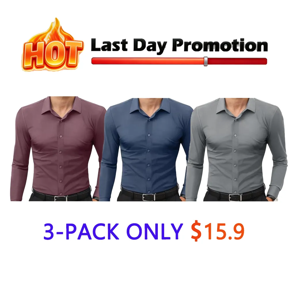 Dress Shirts 16-Way Stretch Slim Fit Long Sleeve Button Down Shirts Wrinkle Free Traveler Shirts Top Menswear