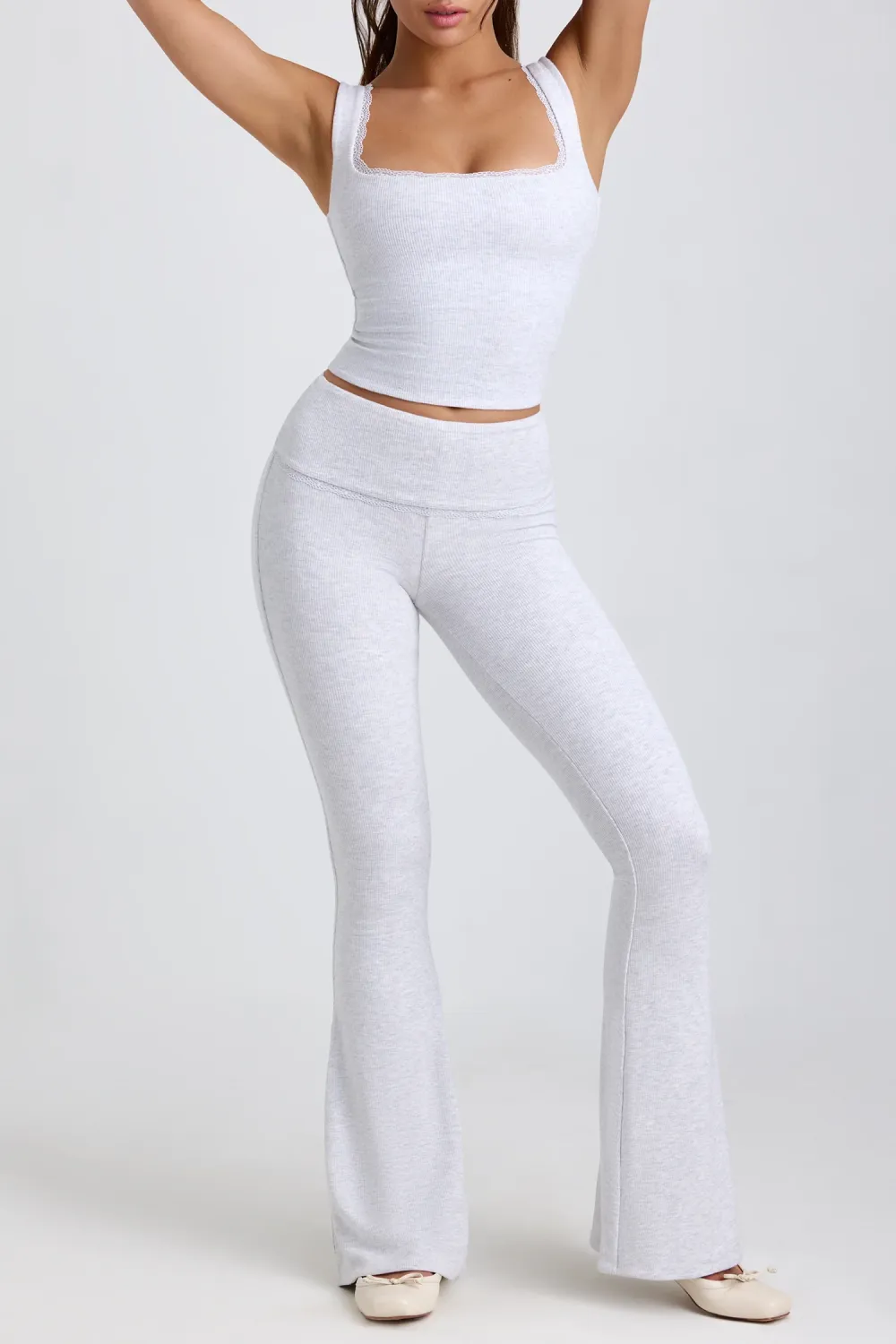 Comfortable Stretch Lace Trim Women's Trousers