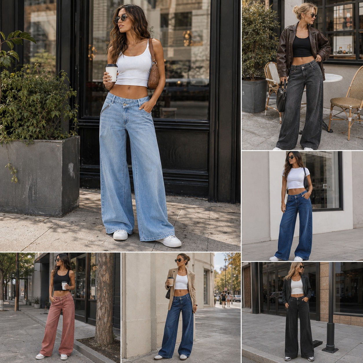 Everyday outfit styling for wide-leg jeans