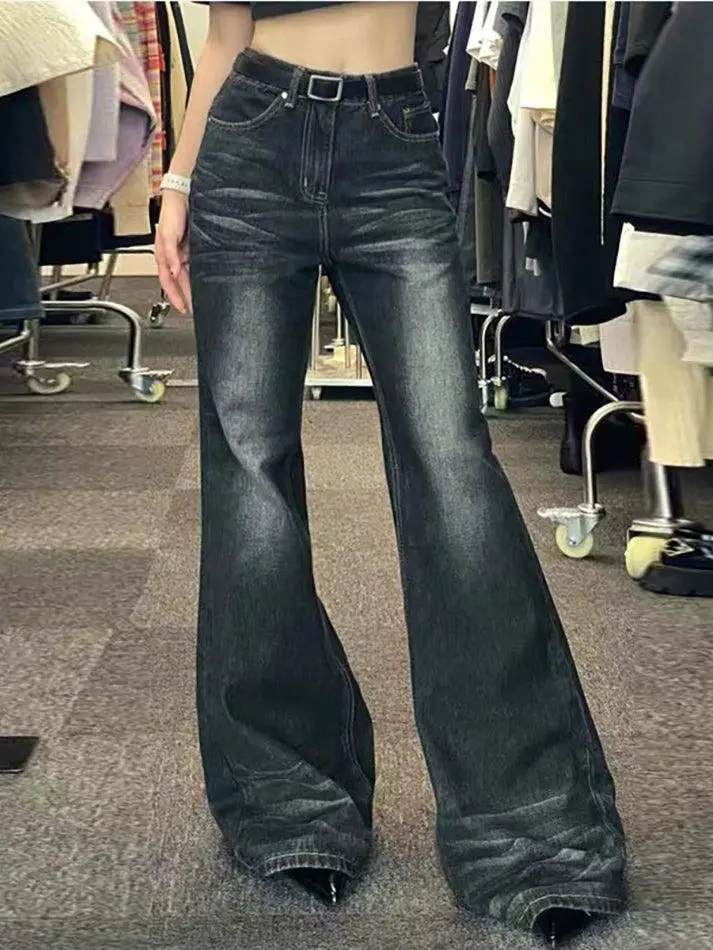 Ombre Wash Low Waist Flare Jeans