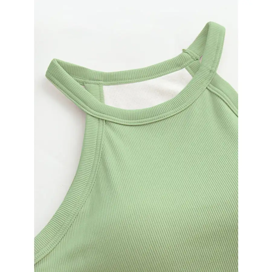 Grecian Neck Tank With Chest Pads