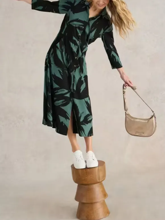 Maxi Jersey Shirt Dress